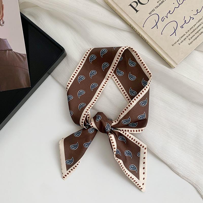 New long silk scarves, high-end spring and summer travel, tied hair, bag decoration, streamer, multi-functional fashion headband, tied hair