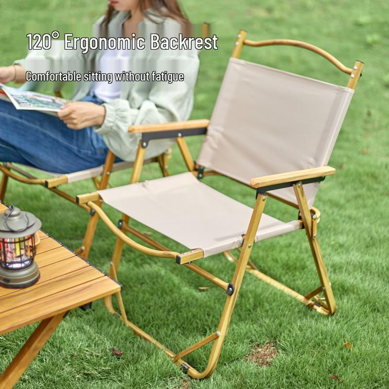 Ultralight Aluminum Folding Kermit Chair with Table for Outdoor Camping and Leisure Travel