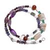 Natural Amethyst Rutile Quartz Lapis Lazuli Gemstone Beads Necklace 17" UB-4309 UB-4309