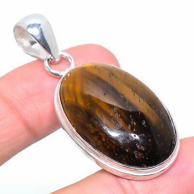 

Natural Purchritudinous Tiger Eye Stone 925 Sterling Silver Pendant 2.05 L0O16