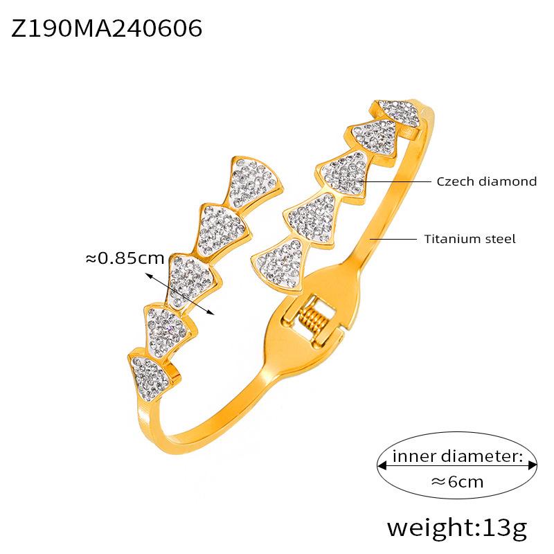 Fashionable Light Luxury Titanium Steel Diamond Inlaid Retro Versatile Bracelet