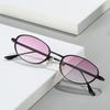 Vintage Oval Metal Women Sunglasses Unisex Trendy Shades Uv400 Fashion Gradient Cat Eye Shades Uv400 Men Punk Sun Glasses