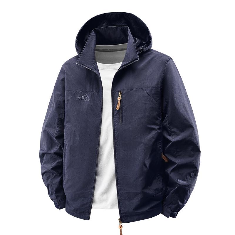 Men's Waterproof Windproof Hooded Jacket for Spring/Autumn - Style 8817