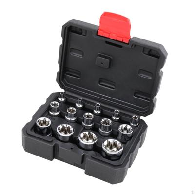 Set de 14 bucăți de îndepărtare a șuruburilor de impact cu piulițe, priză de antrenare 1/2" 1/4" 3/8" Instrumente de blocare a extractorului de șuruburi