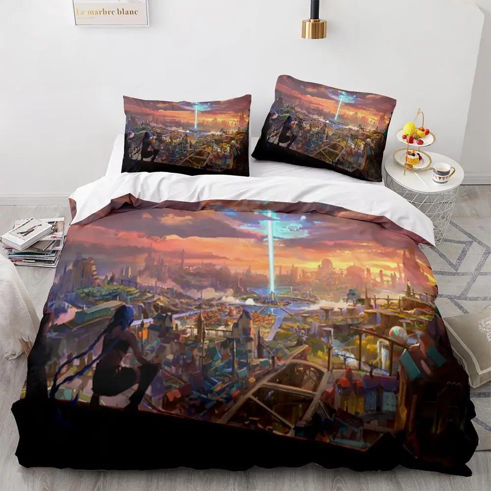 New 3D Print Game League Of Legends Jinx Bedding Collection Single Twin Full Queen King Size Bed Collection Adult Kid Bedroom Duvet Cover Collections