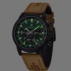 AKNIGHT Natural Leather Easy To Arm Men for Japanese Instruction Manual Men's Watch, Fashionable, Popular, Quartz, Strap, Chronograph, Crystal, See,