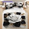 Camellia Pattern Bedding Quilt Set Quilt Cover Pillowcase Home Decoration Birthday Gift (1 * Duvet Cover + 2 * Pillowcase, Without Core)