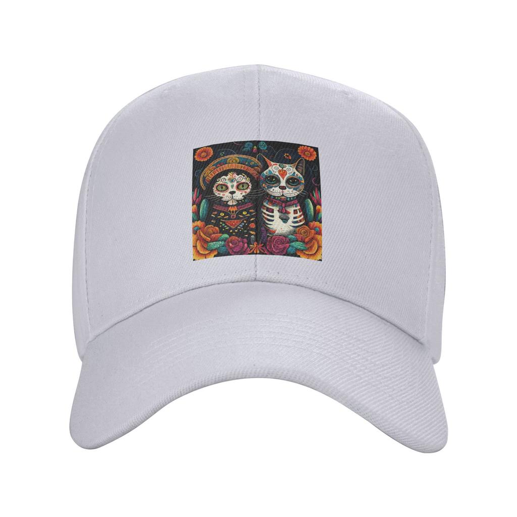 Unisex Baseball Hats Day Of The Dead Kitten Cat Sugar Skull Dia de Los Muertos Summer Sports Baseball Caps Casquette Hats