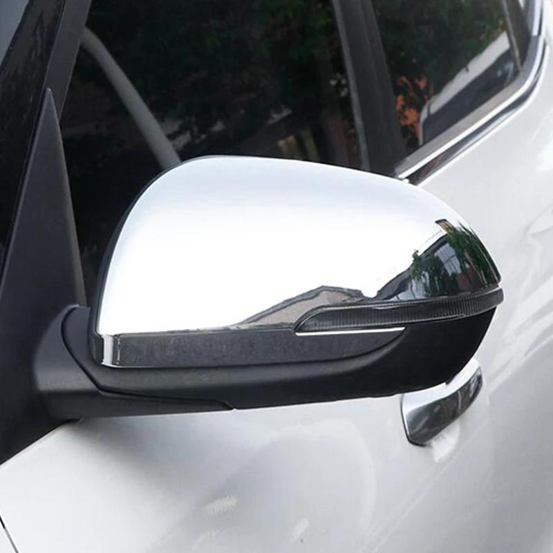 For Kia Seltos 2019 2020 2025 ABS Carbon Fiber Chrome Silver Look Car Body Door Side Mirror Cover Trim Rear View Cap Sticker