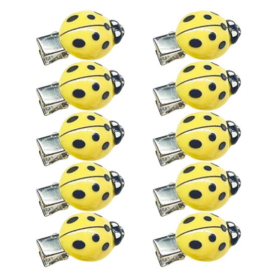 10Pcs Women Hair Clips Anti-slip Teeth Ladybug Decor Hairpins Bangs Buns Braids Multi-Purpose Styling Hair Pins