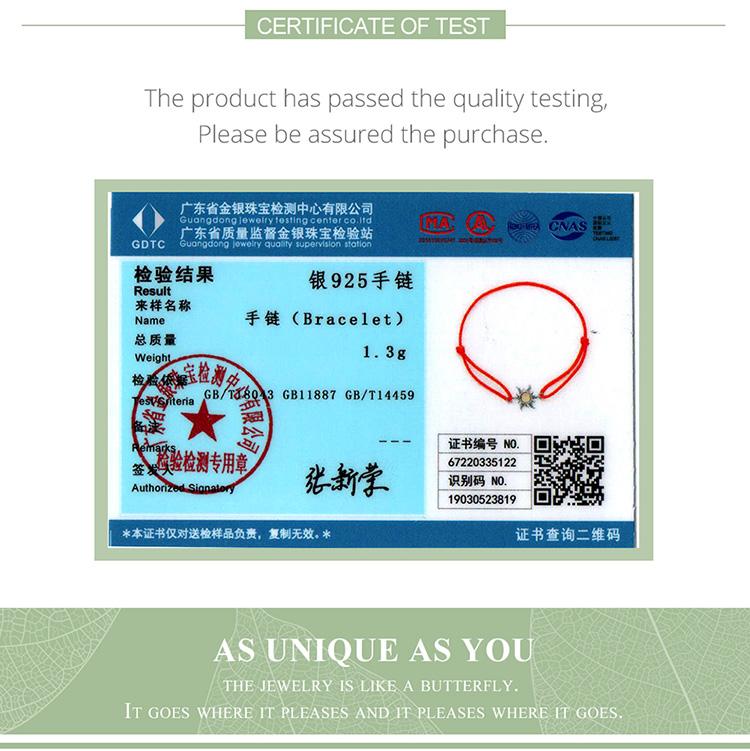 WOSTU 925 Sterling Silver Cute Orange Sun Bracelet For Women Simple Stylish Jewelry Bracelet