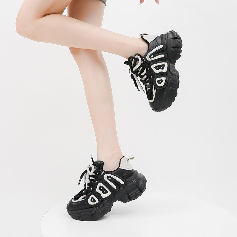 Casual women's shoes platform spring dad shoes new ins trendy breathable height increase fashion versatile retro sneakers women