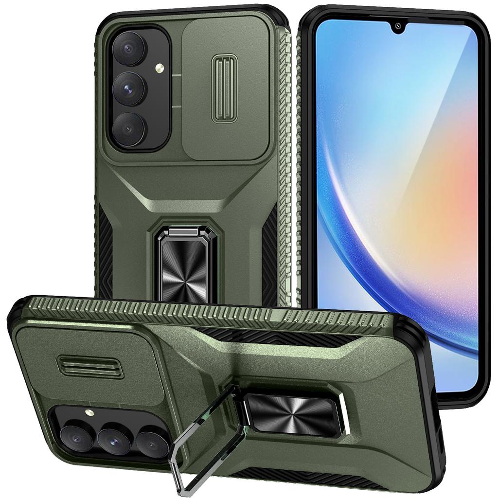 For Samsung Galaxy A35 5G Case TPU+PC Phone Cover with Kickstand/Lens Guard