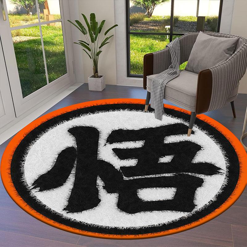 AnimeTotem Round Area Rug,Carpet Rug for Living Room Bedroom Sofa Playroom Decor,Non Slip Floor Mat