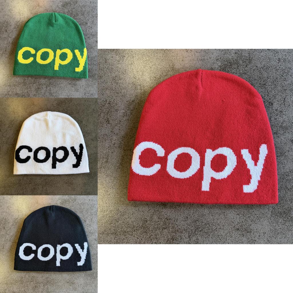 Gestrickte Mütze mit Buchstabenmuster für den Winter, warm, mit Gesichtsform-schmeichelndem Schnitt für Damen und Herren