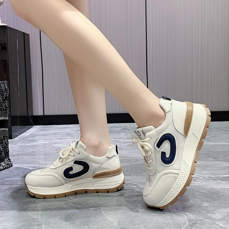 Women 4.5cm Platform Shoes Sneakers Breathable Durable Fashion Casual Sport Shoes Female Outdoor Running Walking Shoe Zapatillas