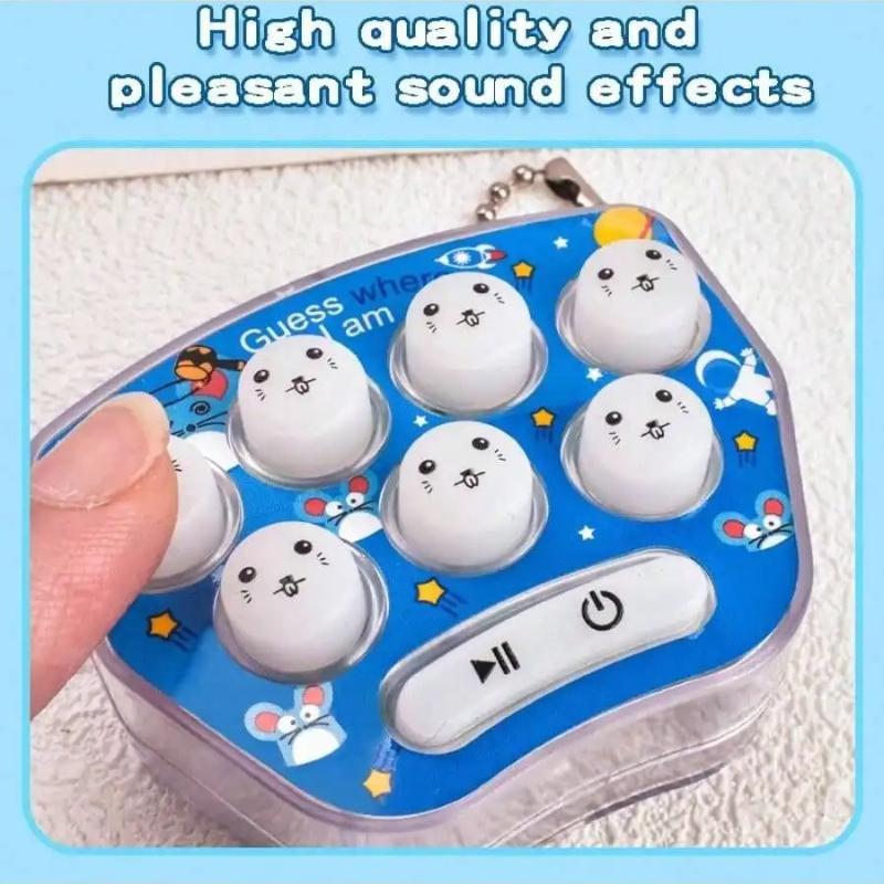 Whac-a-mole Mini Handheld Game Console Cartoon Electronic Glowing Finger Training Stress Relief Toy Mini Keychain Mini Car Penda