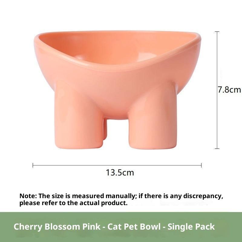 Elevated Cat Bowl With Stand - Durable Plastic Pet Food & Water Dish, Sleek Modern Neck-Friendly Feeding For Cats & Dogs