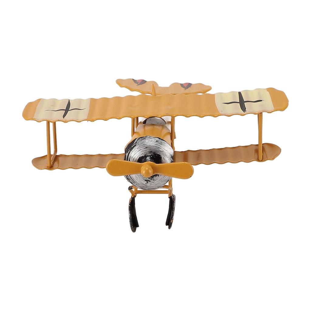 Vintage Airplane Model Iron Art Plane Ornament for Car Center Console Cake Decoration Photography