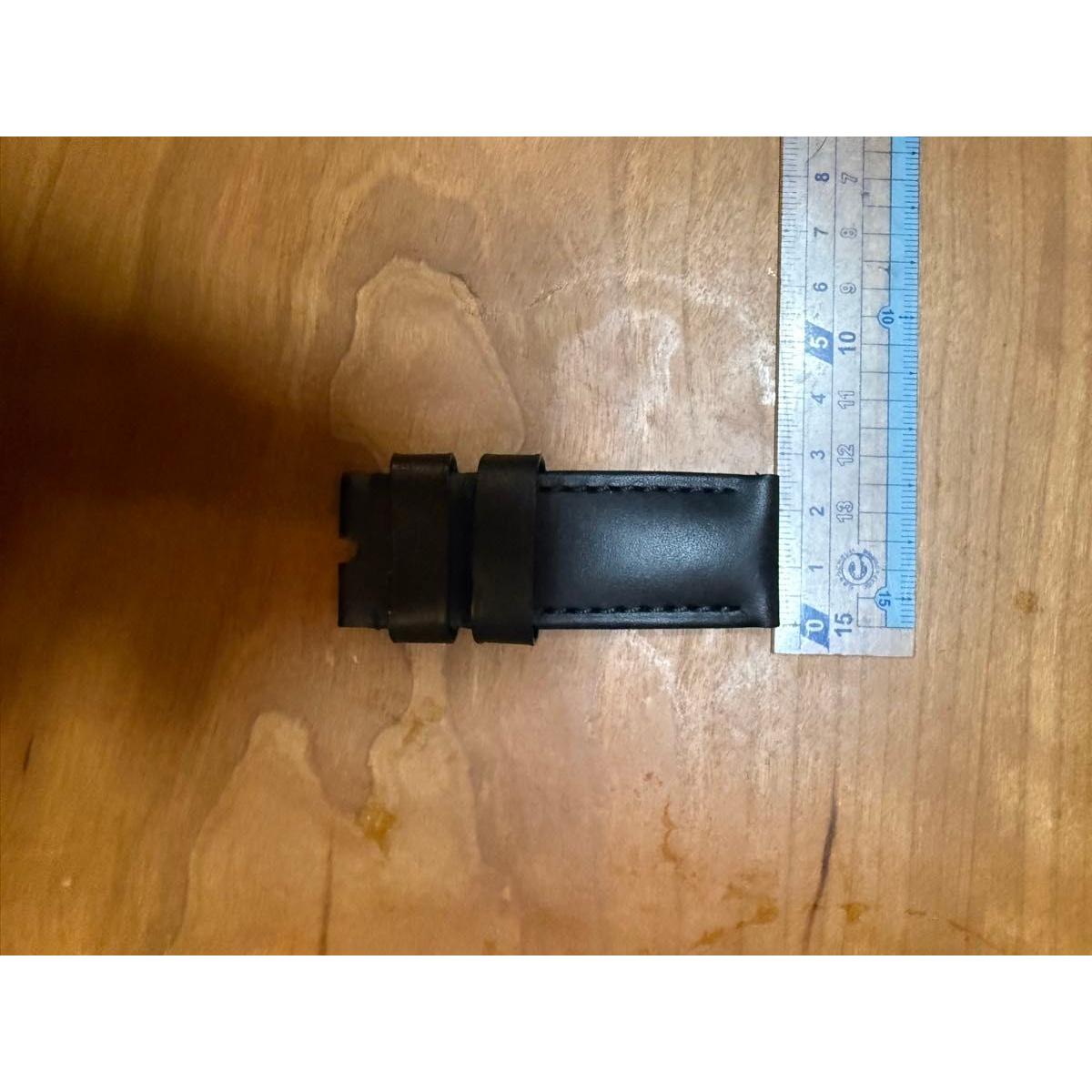 Used Officine Panerai genuine 26mm width black calf straight belt