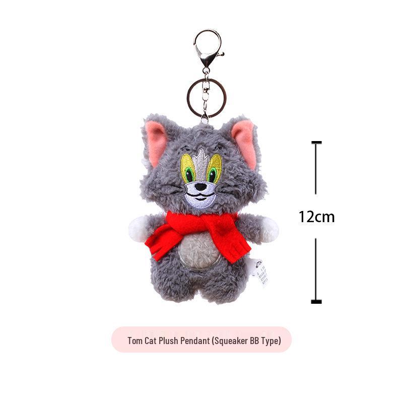 Tom & Jerry Cartoon Plush Keychain - Cute Tom Cat Pendant Bag Accessory