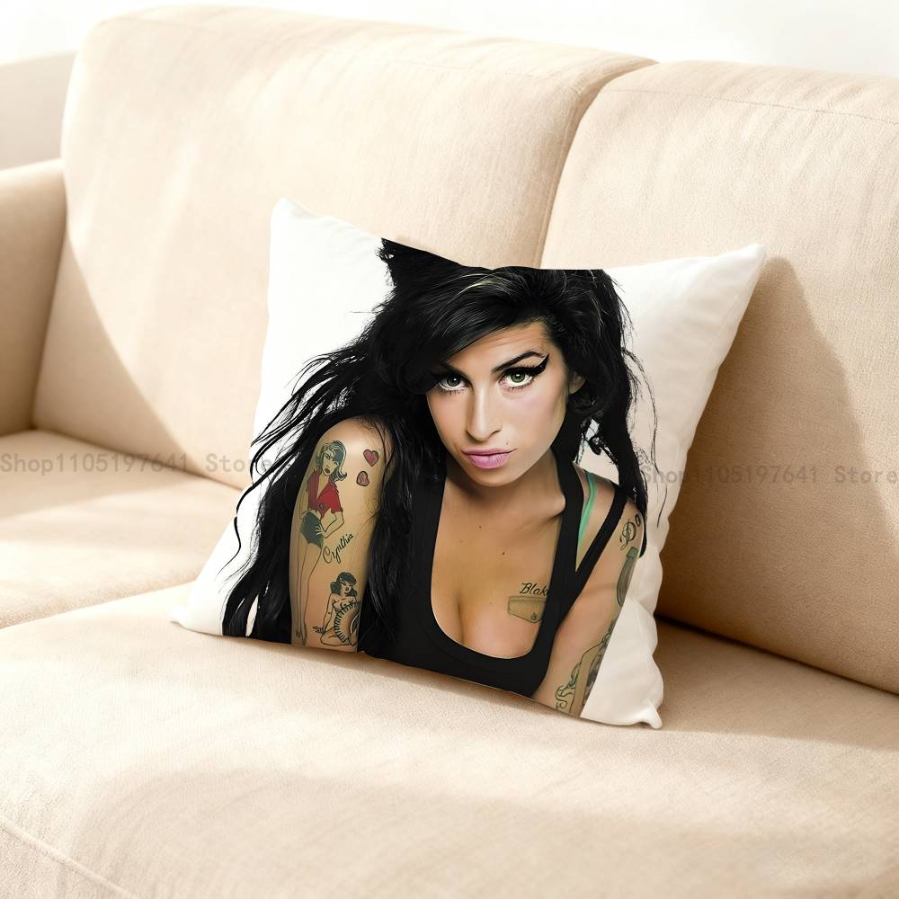 A-Amy W-Winehouse Kissenbezug für Sofa Dekor Auto Büro Raum Druck Kissenhülle Dekorationen Und Schutz