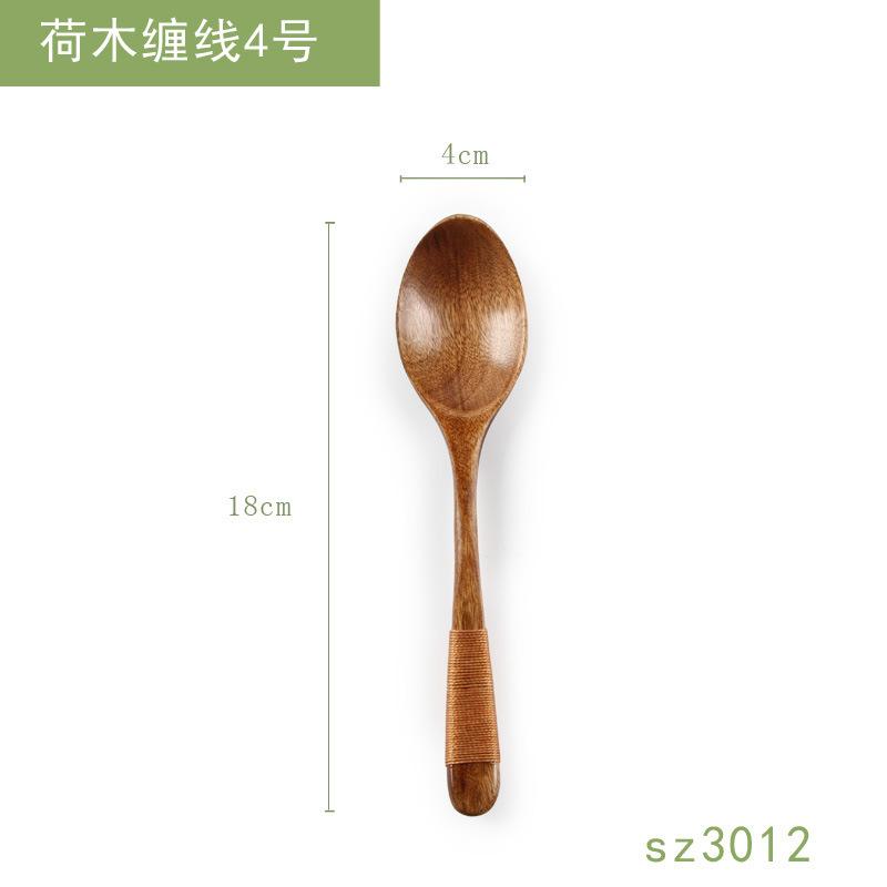 Shaped Solid Wood Fork Wooden Spoon Japanese Long Handle Fruit Fork Dessert Fork Cake Wooden Spoon Fork Cutlery Natural Logs