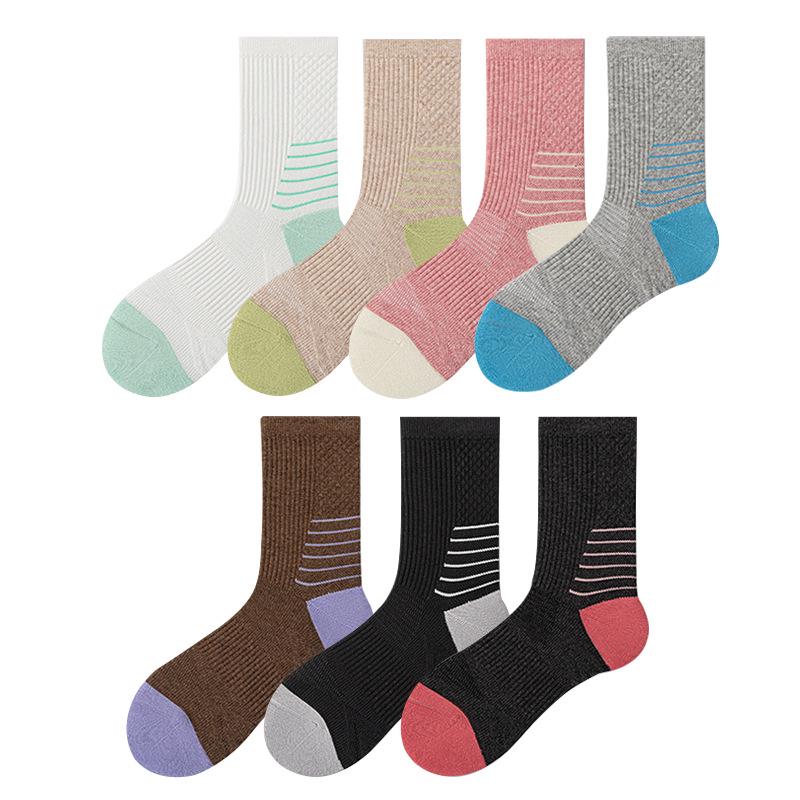 Women's Non-Slip Sweat-Absorbent Terry Running Socks - Mid-Calf for Spring & Autumn