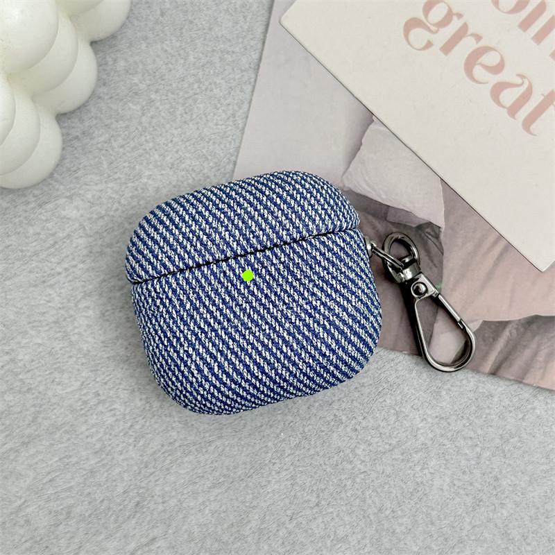 Niche Striped Cloth Pattern Is Suitable for AirPods1 Earphone Cover Creative Pro Second Generation Anti-drop Hard Case 1st Generation New Pro1