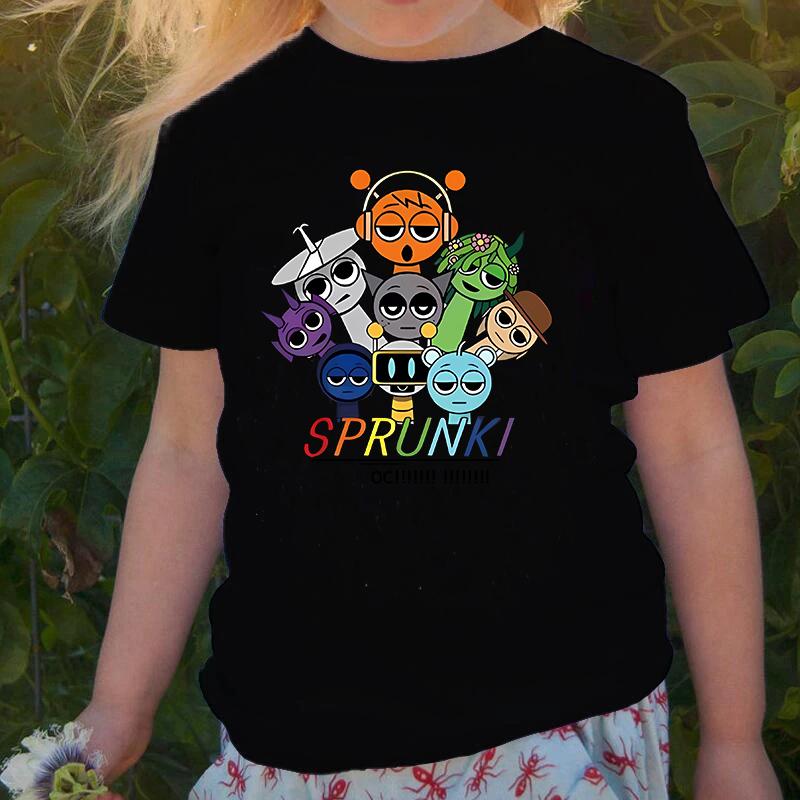 2025 Caliente Niños Sprunki Camiseta Moda Infantil Casual Dibujos Animados Incredibox Camisetas Niños Cuello Redondo Manga Corta Ropa de Verano para Bebé Niña