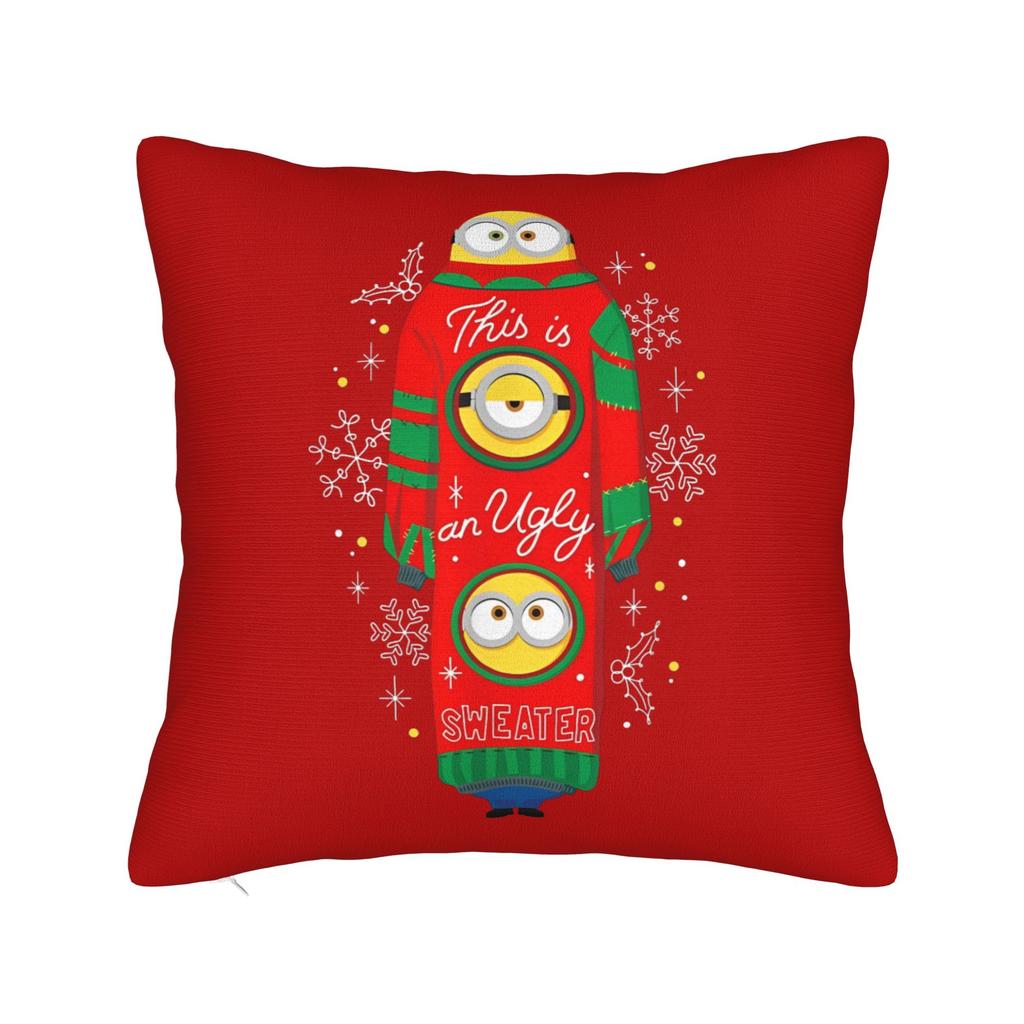 Cartoon M-Minions Christmas Pillowcase Soft Polyester Cushion Cover Gift  Throw Pillow Case Cover Home Zippered 40*40cm