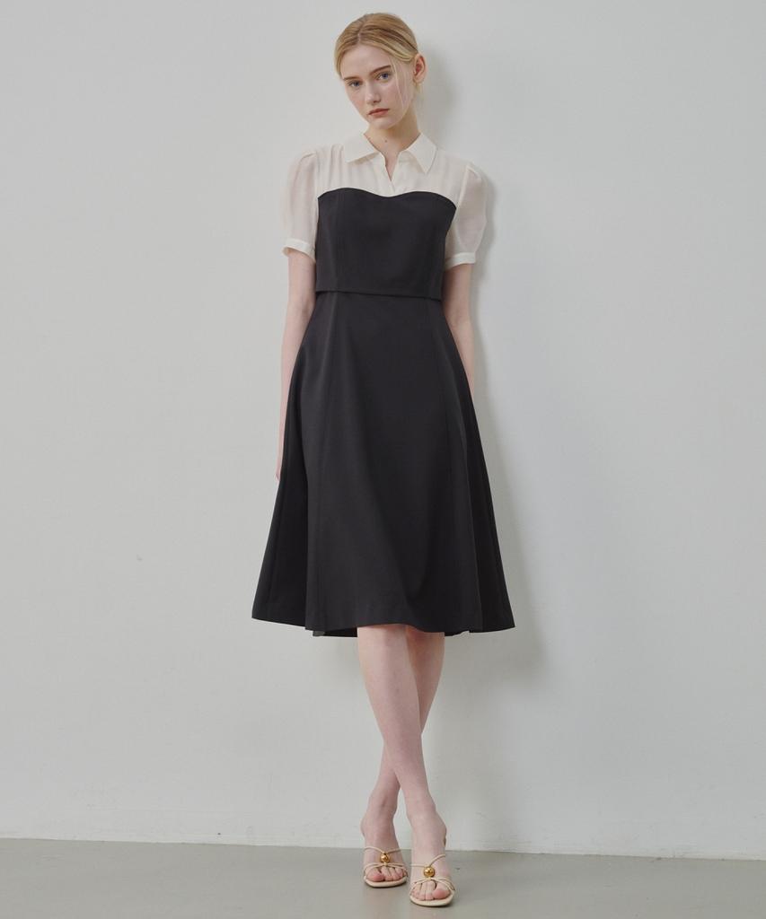 Ollibeudeollibeu See-Through Layered Flare Dress Ow6Mo4040