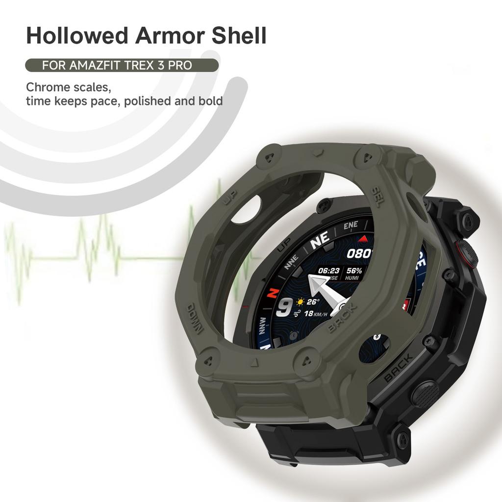 TPU Protective Case For Amazfit T-rex 3 Smart Watch Strap Cover Soft Silicone Bumper for Trex 3Pro 48 Protector Shell Accessoies