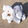 Cute Gray Beige Elephant Cartoon Plush Toy Doll For Birthday Decor