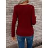Women's Fashion Casual Spring Fall Solid Color Print Long Sleeve O-Neck Pullovers & Long Sleeves
