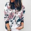 Floral Printed Elegant Zipper Jacket Women Office Retro Outwear Short Jacket Female Casual Y2K Streetwear Coats Spring 2024