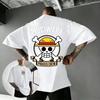 One Piece Skull Anime T Shirt Men Women Cotton Short Sleeve Summer Tops Casual Graphic Tee 2026 New Streetwear Cartoon Print Y2k