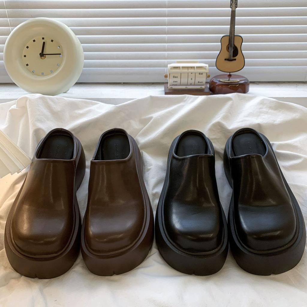 2025 Summer New Popular Outer Wear Super High Heel Bag Head Half Slippers Women's Dopamine Super Fire Thick Bottom Heightening Slippers
