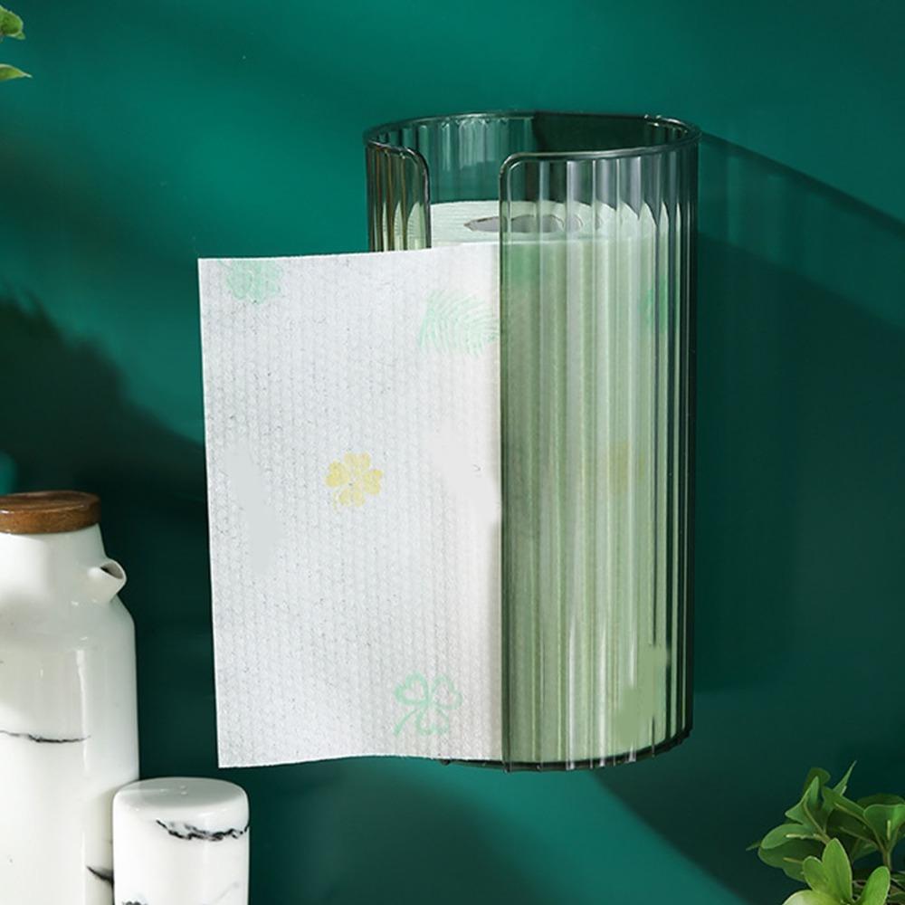 PET Paper Towel Holder Box Clear Wall Mount Dispenser Storage Organizer Adhesive Dispenser  Kitchen зелёный