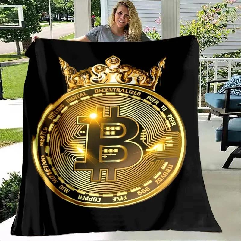 Bitcoin Virtual Currency NFT Soft Flannel Blanket for Beds Bedroom Sofa Picnic,Throw Blankets for Cover Outdoor Leisure Nap Gift