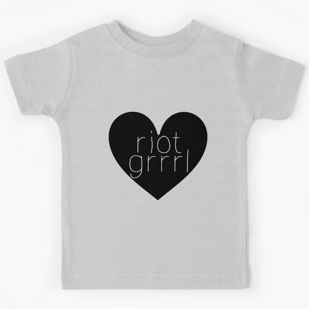 Riot Grrrl - Transparent Text Kids T-Shirt 110