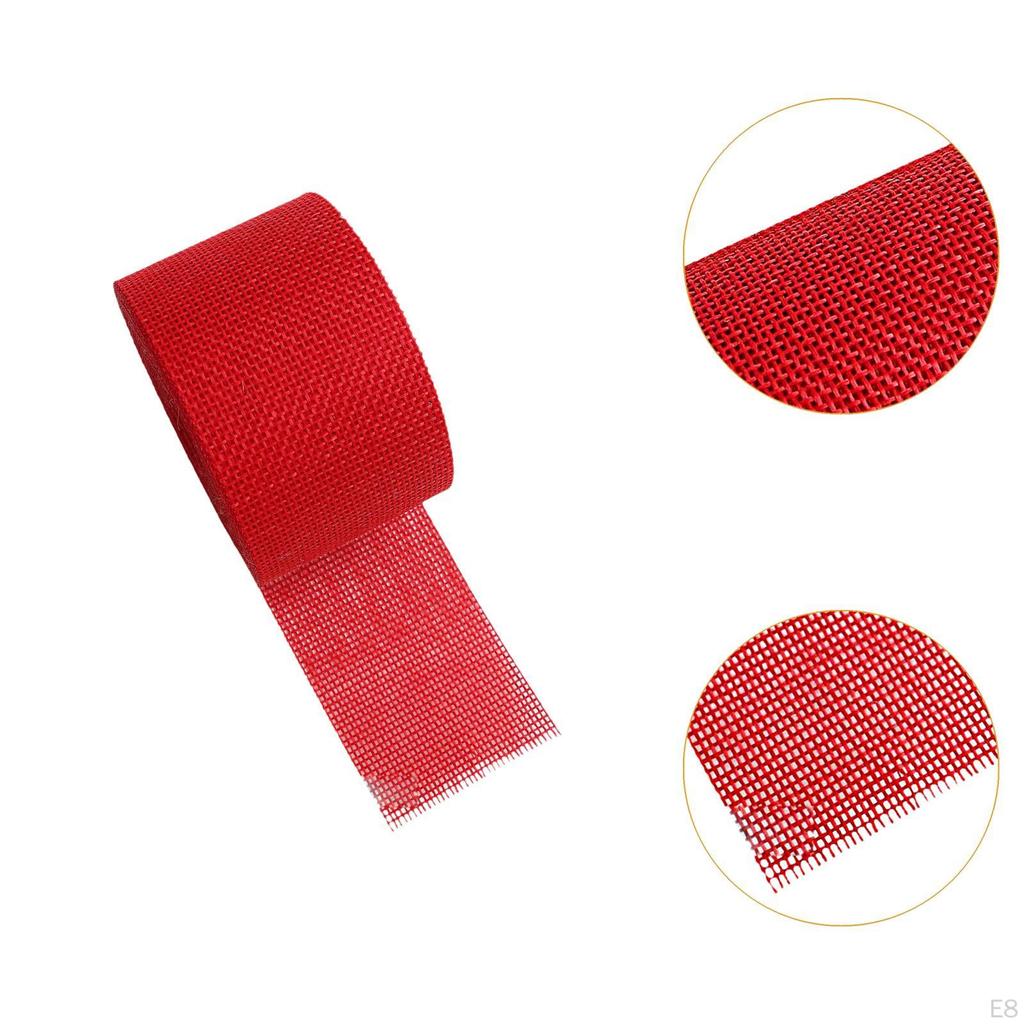 Burlap Ribbon Christmas DIY Decorative Faux Linen Imitation Wired for