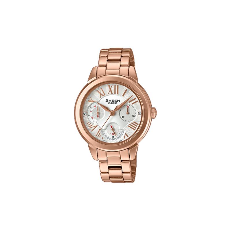 

Casio SHEEN 50 meters waterproof quartz movement stainless steel strap Japanese and Korean watch women s watch silver dial SHE-3059PG-7A серебряный