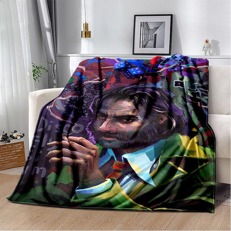 Disco Elysium Spiel Gamer Cartoon Decke, Weiche Überwurfdecke für Zuhause Schlafzimmer Bett Sofa Picknick Reise Büro Abdeckdecke Kinder
