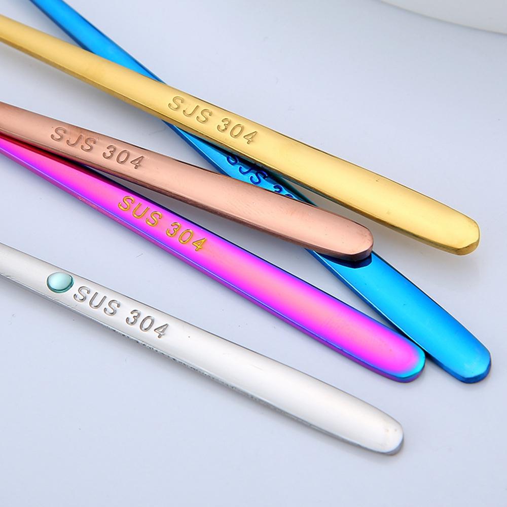 304 Stainless Steel Square Head Spoon Coffee Spoon Mug Spoon Long Handle Honey Mixing Spoon Gift Spoon Kitchen Accessories