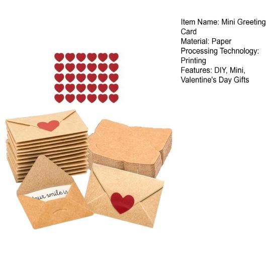 30/60 Stück Mini-Liebesbotschaften DIY Kleine Karten Herz-Aufkleber Liebesbotschaft mit Umschlägen Valentinstag Romantisch