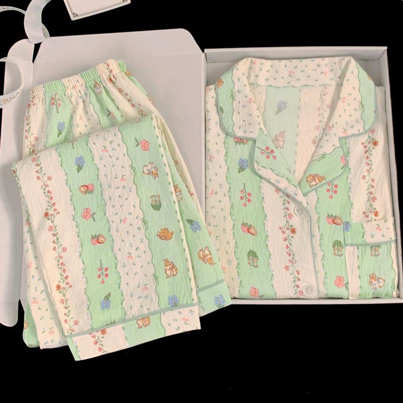 

Пижама из облачного хлопка: Уютный комплект-двойка с длинными рукавами и брюками - Идеально подходит для студентов, можно носить на улице 2XL [for 65-72.5 kg]