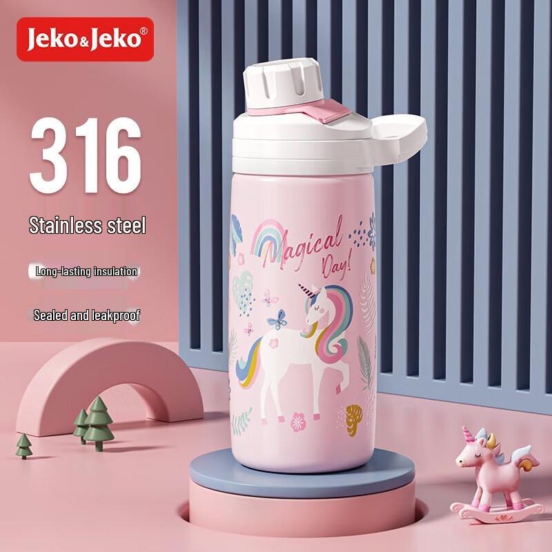 JEKO&JEKO Kids Unicorn Insulated Straw Bottle
