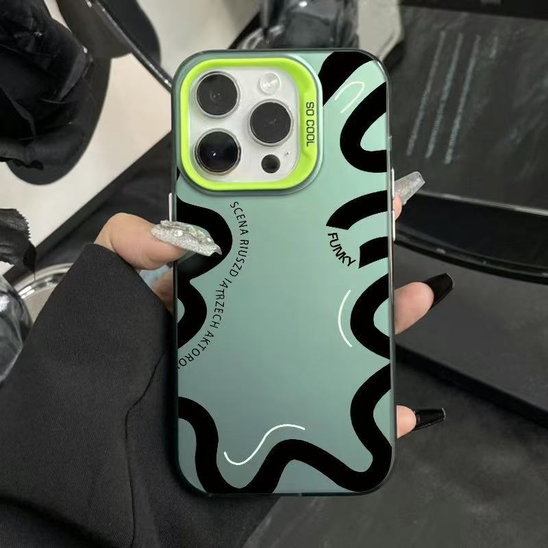 New English Black Pattern Is Suitable for Iphone17 Mobile Phone Case Apple 15promax/14 Foreign Trade 13pro16