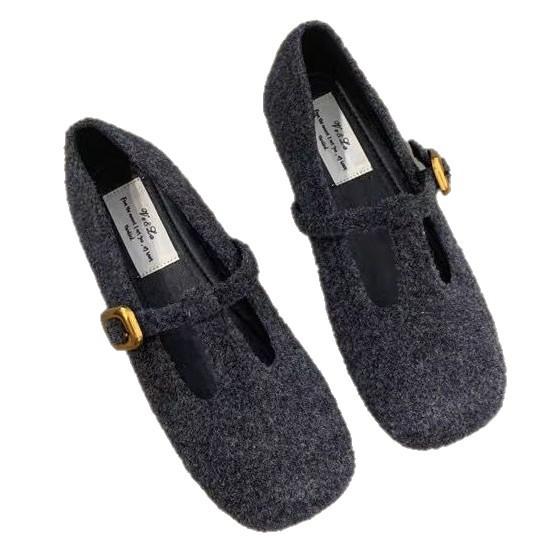 Retro Mary Jane Schuhe Damen 2025 Herbst und Winter neu Französisches Temperament elegant Feenwind Gürtel weiche Sohle Abendschuhe Einzelne Schuhe